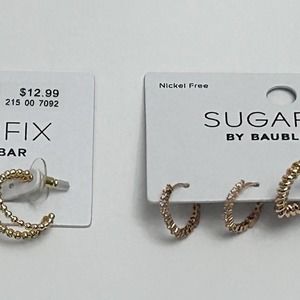 Set Of SugarFix By Baublebar ‎ Pierced Post Back Earrings